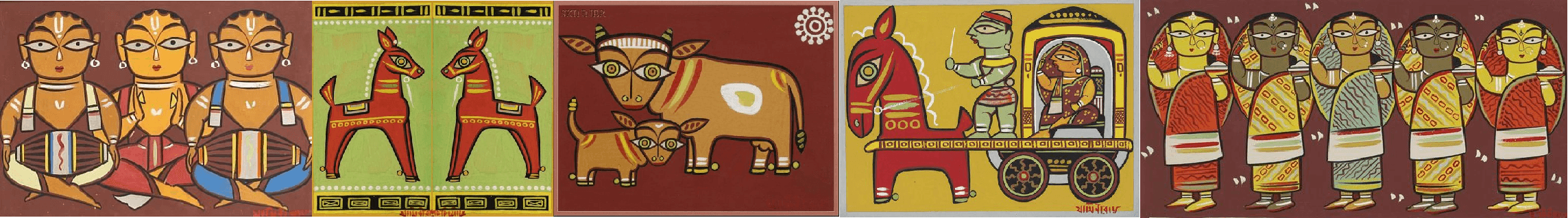 Folk art mural designs — processional and spiritual narratives