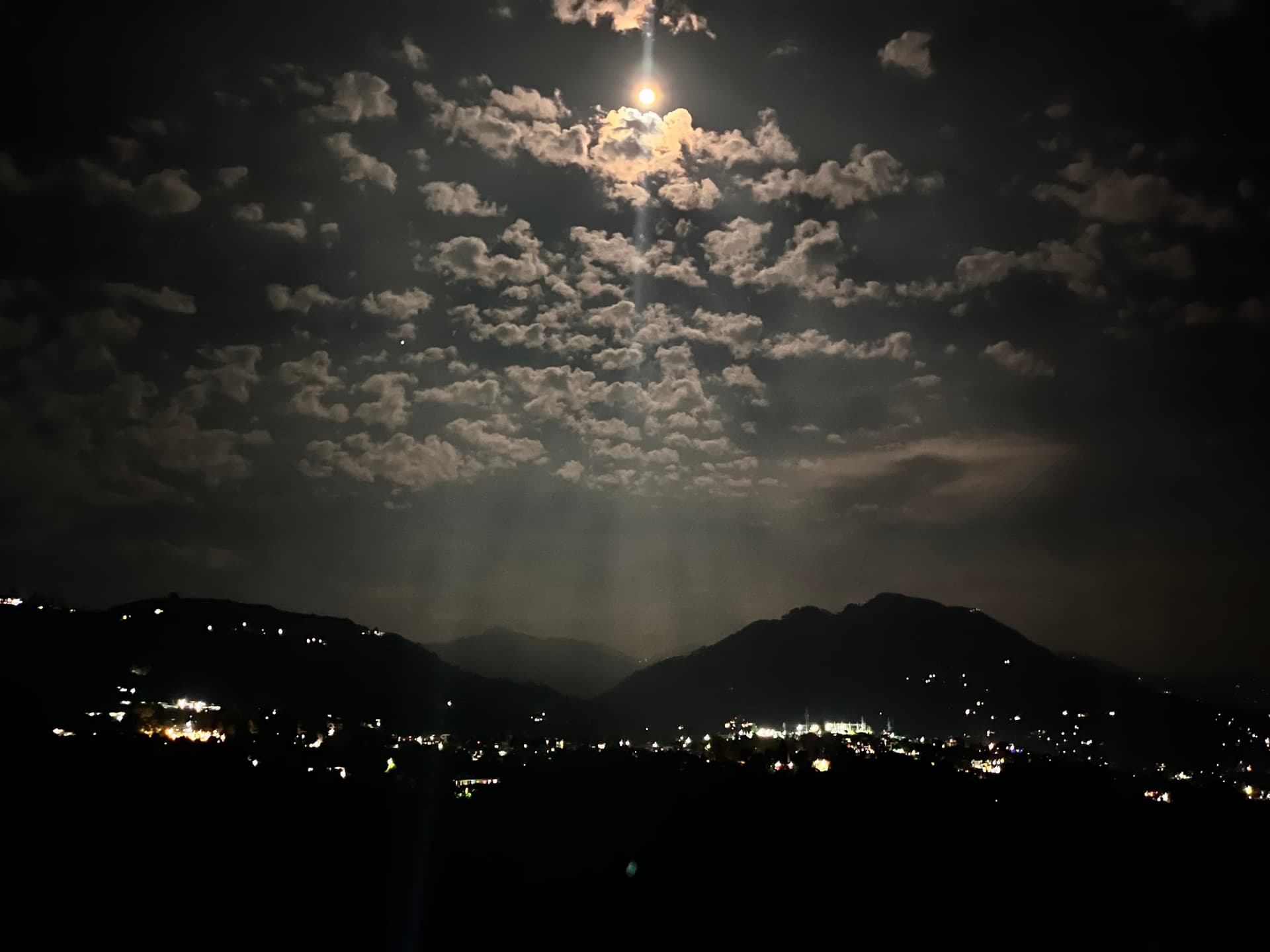 Nainital, India — Peeking moon