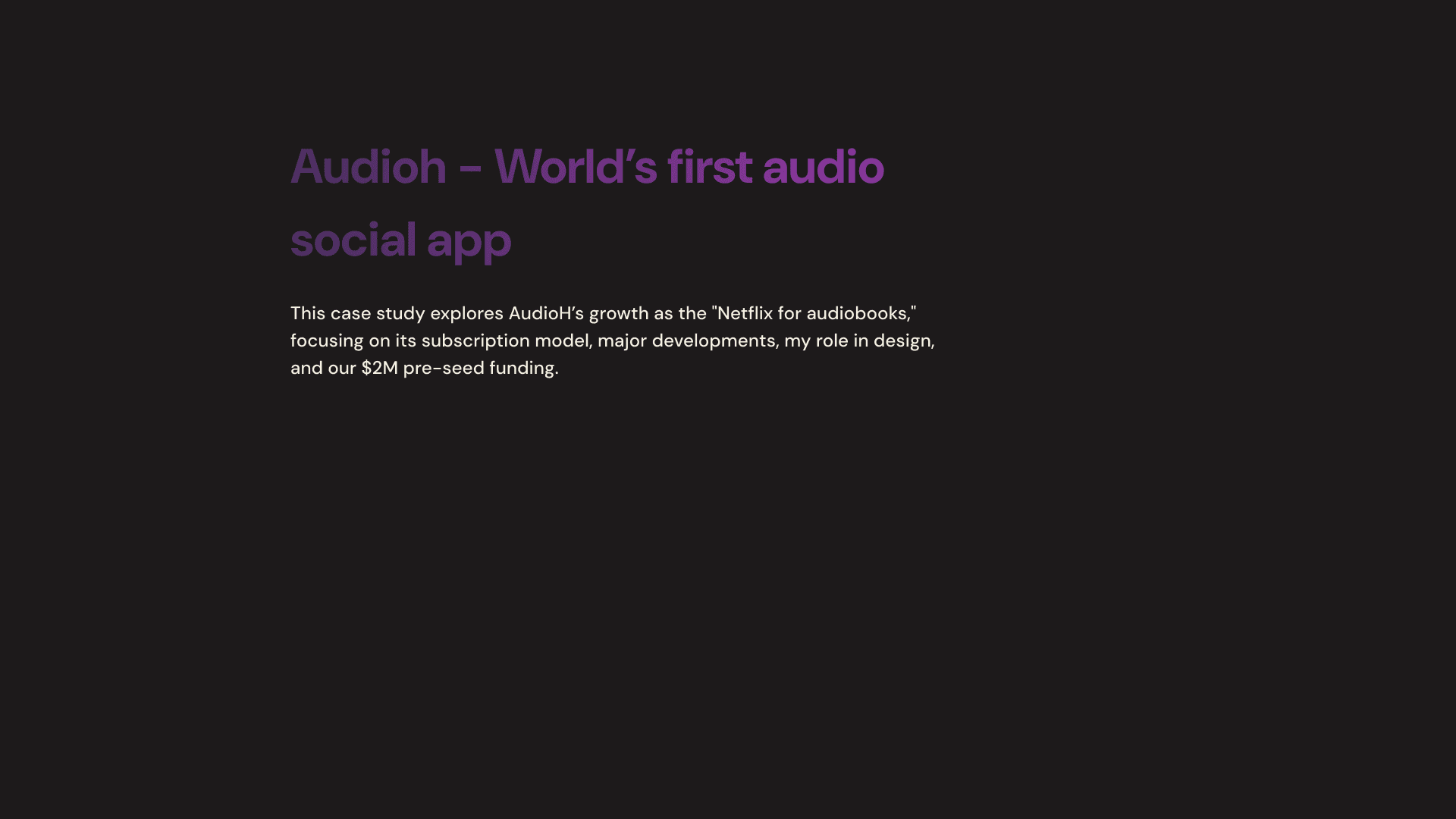 AudioH — World's first audio social app